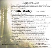 Traueranzeige Brigitte Masley