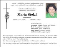 Traueranzeige Maria Stelzl