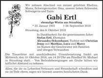 Traueranzeige Gabi Ertl