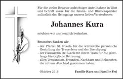 Traueranzeige Johannes Kura