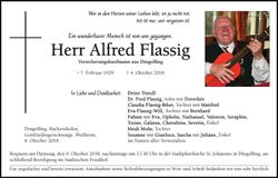 Traueranzeige Alfred Flassig