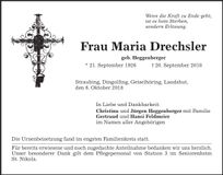 Traueranzeige Maria Drechsler