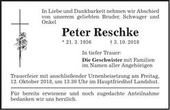 Traueranzeige Peter Reschke