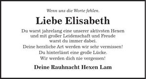 Traueranzeige Elisabeth Pritzl