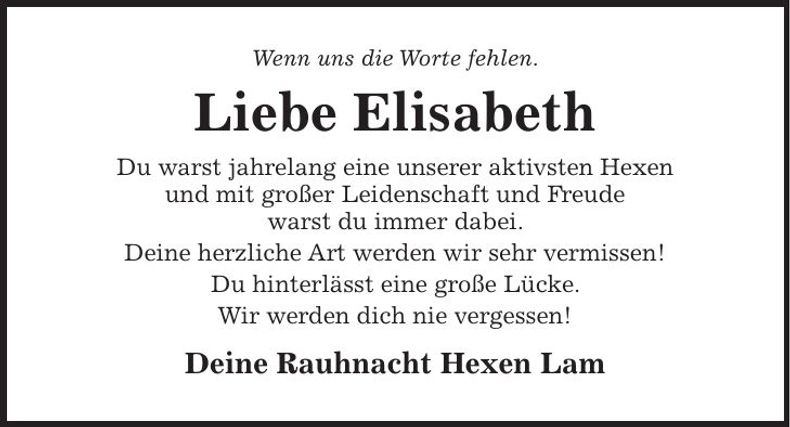 Traueranzeige Elisabeth Pritzl