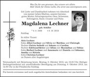 Traueranzeige Magdalena Lechner
