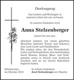 Traueranzeige Anna Stelzenberger