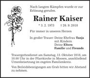 Traueranzeige Rainer Kaiser