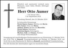 Traueranzeige Otto Aumer
