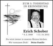 Traueranzeige Erich Schober