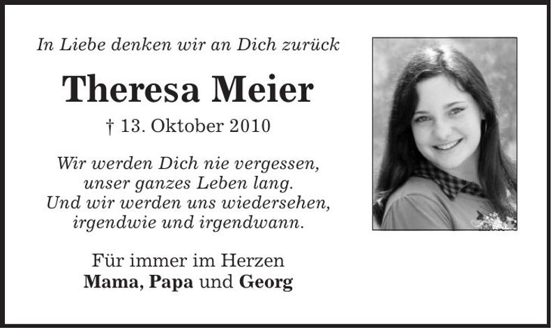 Traueranzeige Theresa Meier