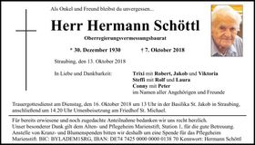 Traueranzeige Hermann Schöttl