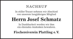 Traueranzeige Josef Schmatz