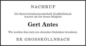 Traueranzeige Gert Antes