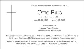 Traueranzeige Otto Ring