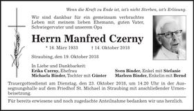 Traueranzeige Manfred Czerny
