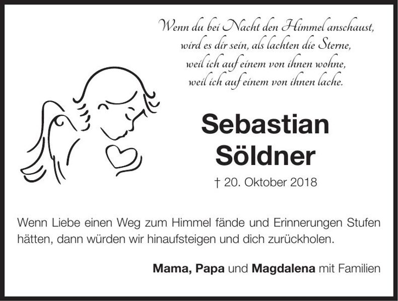 Traueranzeige Sebastian Söldner