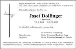 Traueranzeige Josef Dollinger