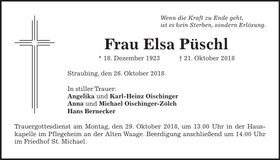 Traueranzeige Elsa Püschl