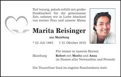 Traueranzeige Marita Reisinger