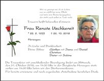 Traueranzeige Renate Uschkereit