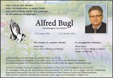 Traueranzeige Alfred Bugl