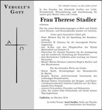 Traueranzeige Therese Stadler