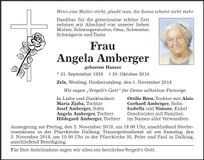 Traueranzeige Angela Amberger