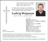 Traueranzeige Ludwig Weigmann