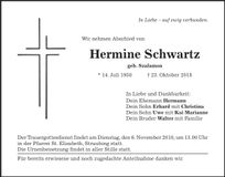 Traueranzeige Hermine Schwartz
