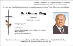 Traueranzeige Ottmar Ring