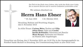 Traueranzeige Hans Ebner
