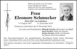 Traueranzeige Eleonore Schmucker