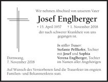 Traueranzeige Josef Englberger