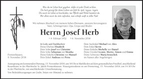 Traueranzeige Josef Herb