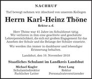 Traueranzeige Karl-Heinz Thöne