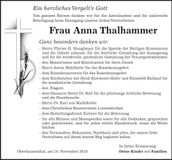 Traueranzeige Anna Thalhammer
