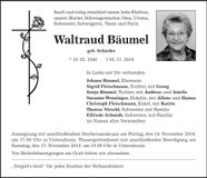 Traueranzeige Waltraud Bäumel