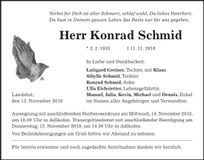 Traueranzeige Konrad Schmid