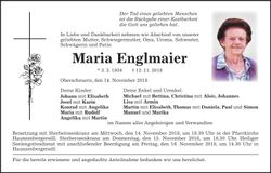 Traueranzeige Maria Englmaier