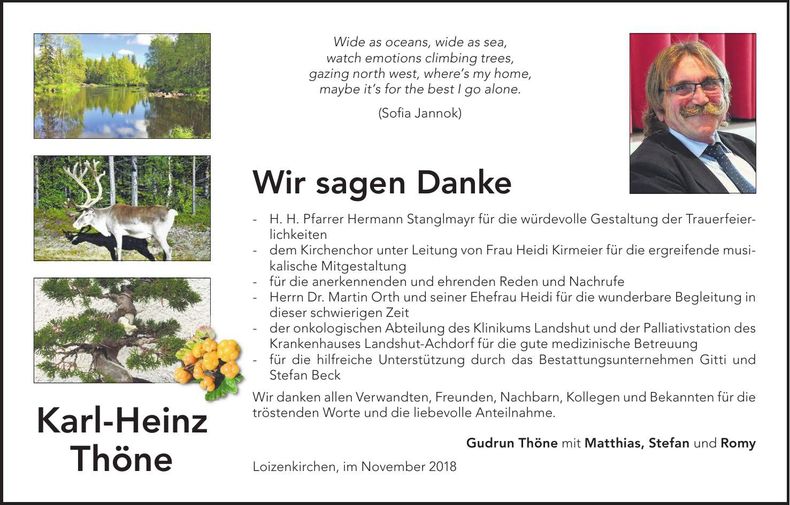 Traueranzeige Karl-Heinz Thöne