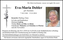 Traueranzeige Eva Maria Dobler