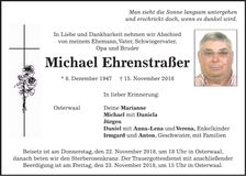 Traueranzeige Michael Ehrenstraßer