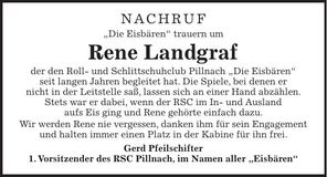 Traueranzeige Rene Landgraf