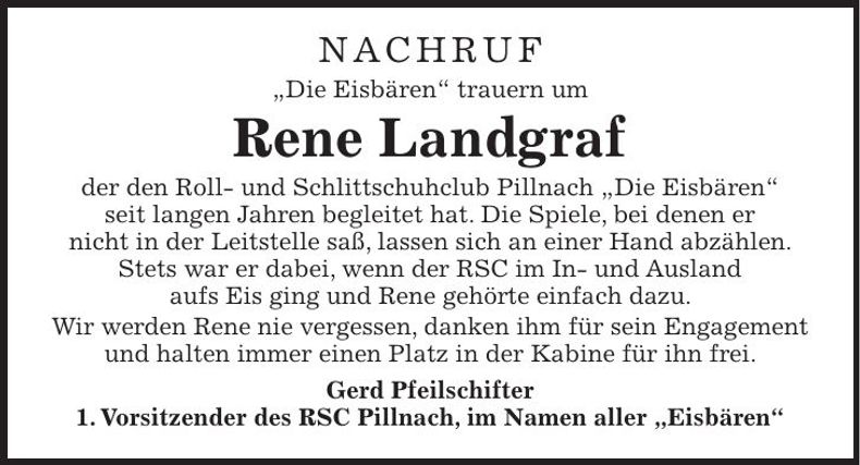Traueranzeige Rene Landgraf