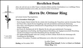 Traueranzeige Ottmar Ring