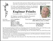 Traueranzeige Englmar Primbs