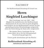 Traueranzeige Siegfried Laschinger
