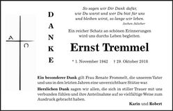Traueranzeige Ernst Tremmel