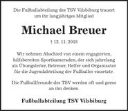 Traueranzeige Michael Breuer